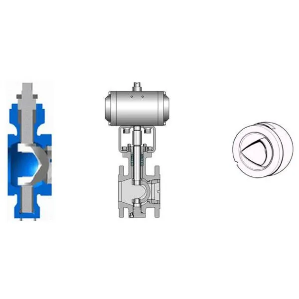 Шаровой кран с отверстием для сегмента V